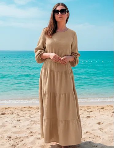 Long Dress Muslin with Elasticated Waist Sandra