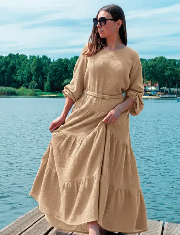 Long Dress Muslin with Elasticated Waist Sandra