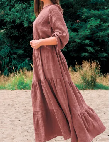 Long Dress Muslin with Elasticated Waist Sandra