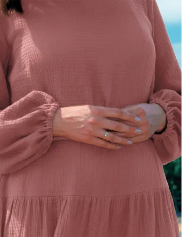 Long Dress Muslin with Elasticated Waist Sandra