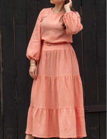 Women's cotton muslin maxi dress for summer Sandra