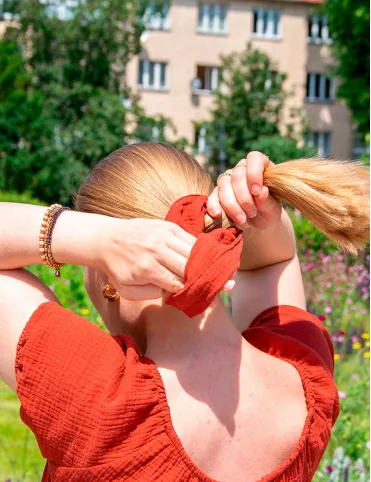 Muslin hair elastic band 2 pcs