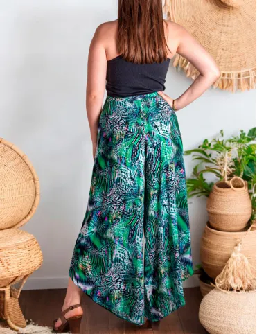 Women's wrap pants, size S-L, 100% viscose, Palazzo pants Madrid