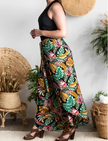 Women's wrap pants, size S-L, 100% viscose, Palazzo pants Bali