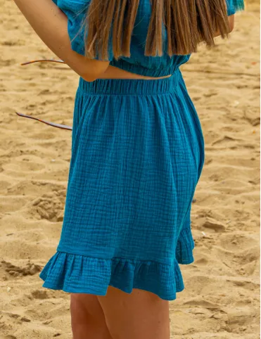 Женские муслиновые шорты с оборкой Eva