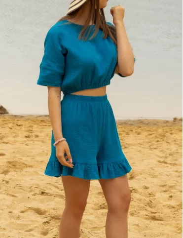 Wygodny letni top damski z rękawem do łokcia Lora