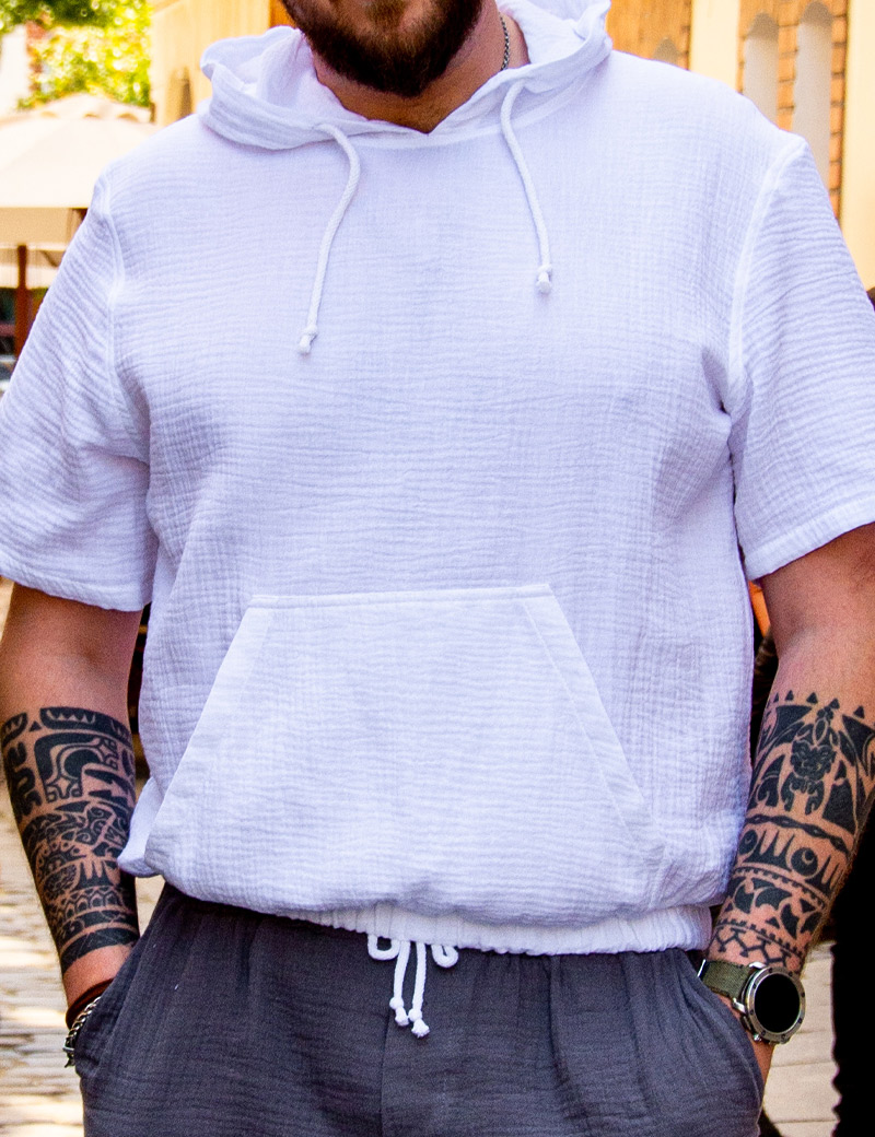 Herren Baumwollhemden blau grün weißes Hemd